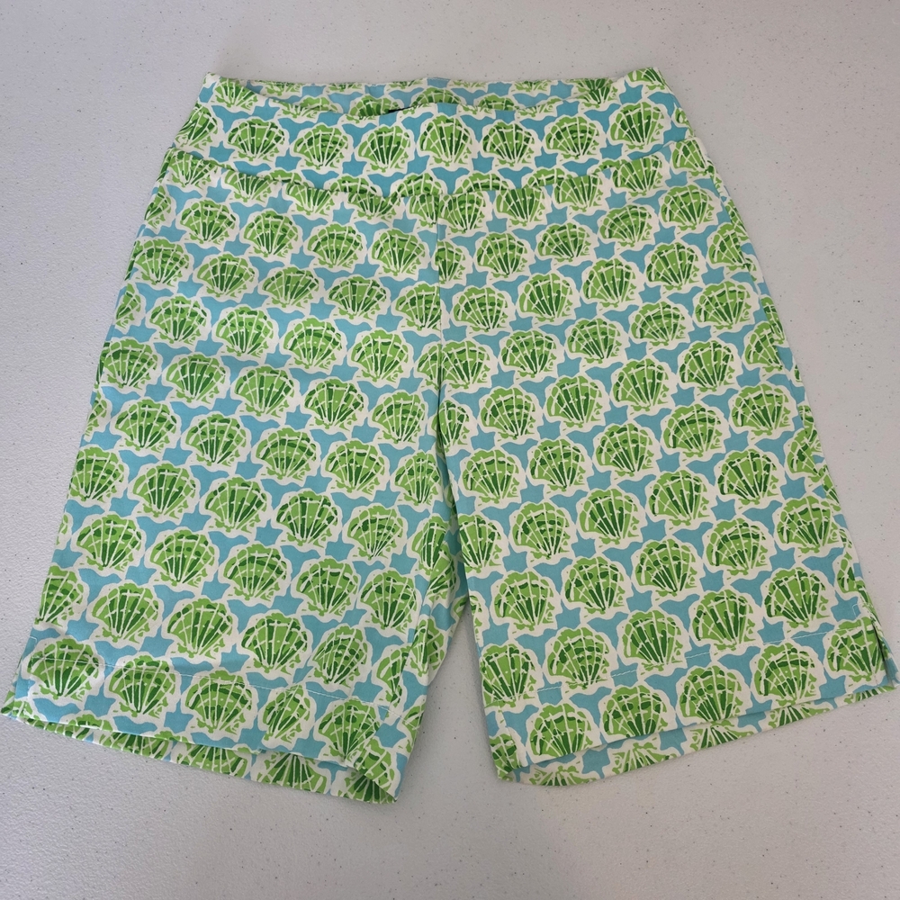 NWT Barbara Erickson Blue & Green Shells Women's Shorts Size 4